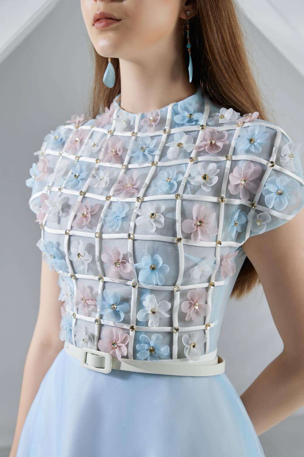 Women's Macy A-line Short Sleeved Organza Mini Dress S/M/L/XL Pink/Blue MEAN BLVD S / Blue Women's Macy A-line Short Sleeved Organza Mini Dress S/M/L/XL Pink/Blue MEAN BLVD S / Blue