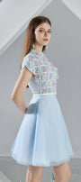 Macy A-line Short Sleeved Organza Mini Dress - MEAN BLVD