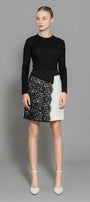 Maddie A-line Contrasting Waistband Wool Mini Skirt - MEAN BLVD