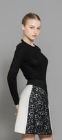 Maddie A-line Contrasting Waistband Wool Mini Skirt - MEAN BLVD