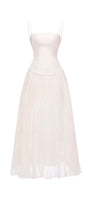 Magic Drop Waist Pleated Linen Ankle Length Dress - MEAN BLVD