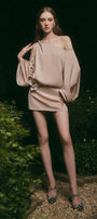 Magnolia A-line Cold Shoulder Sleeved Silk Mini Dress - MEAN BLVD