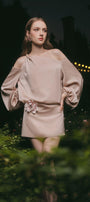 Magnolia A-line Cold Shoulder Sleeved Silk Mini Dress - MEAN BLVD