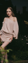 Magnolia A-line Cold Shoulder Sleeved Silk Mini Dress - MEAN BLVD