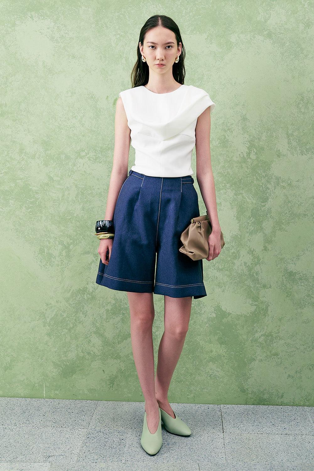 Magnolia Straight Side Pocket Denim Above The Knee Culottes - MEAN BLVD