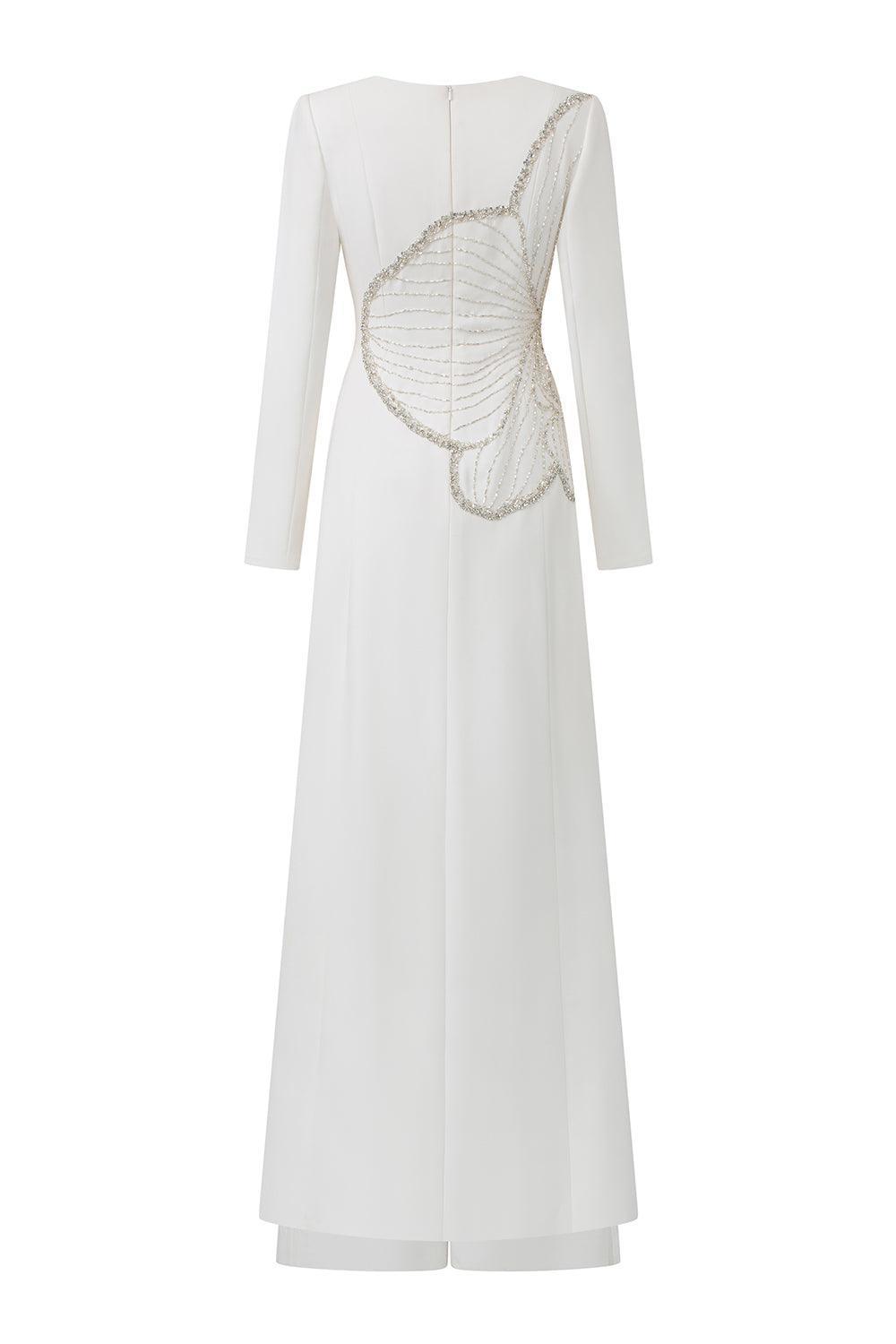 Magnolo Sheath Square Shoulder Velvet Satin Floor Length Ao Dai - MEAN BLVD