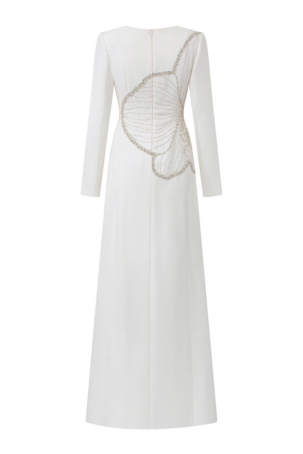 Magnolo Sheath Square Shoulder Velvet Satin Maxi Dress - MEAN BLVD