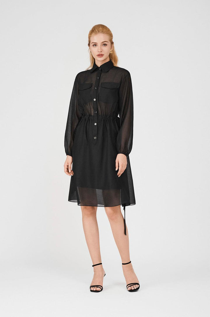 Maisie A-line See-Through Organza Midi Dress - MEAN BLVD