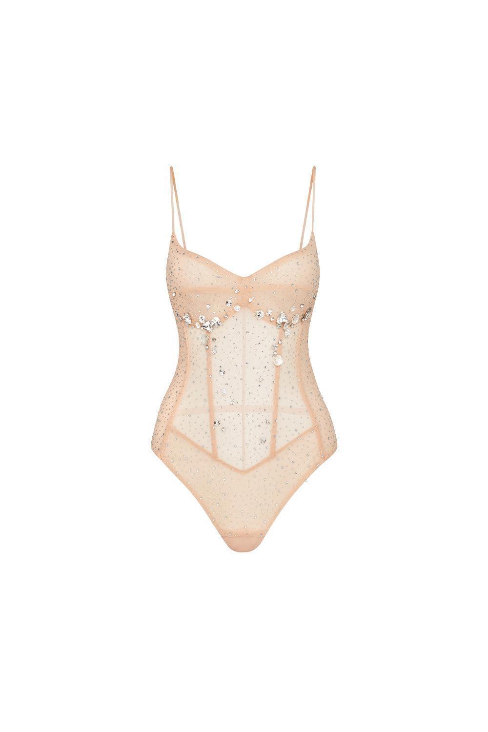 Maisie Bodycon Cami Mesh Bodysuit - MEAN BLVD