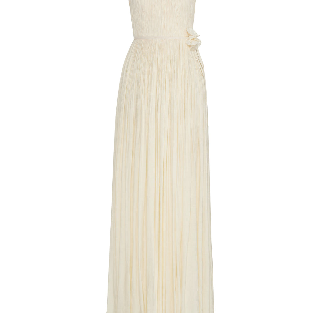Women's Nasir Gathered Scoop Neck Tencel Floor Length Dress S/M/L/XL/Customize Light Green/Cream MEAN BLVD Women's Nasir Gathered Scoop Neck Tencel Floor Length Dress S/M/L/XL/Customize Light Green/Cream MEAN BLVD