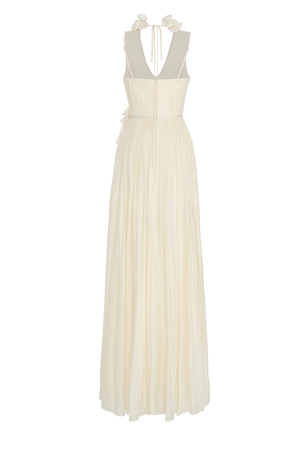Nasir Gathered Scoop Neck Tencel Floor Length Dress