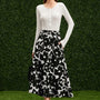 Makayla A-line Single Breasted Poly Silk Midi Skirt - MEAN BLVD