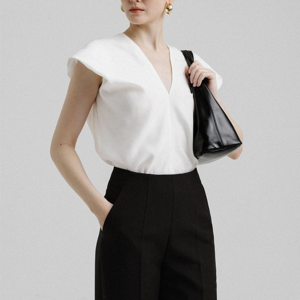 Makayla Straight Cap Sleeved Organza Top - MEAN BLVD