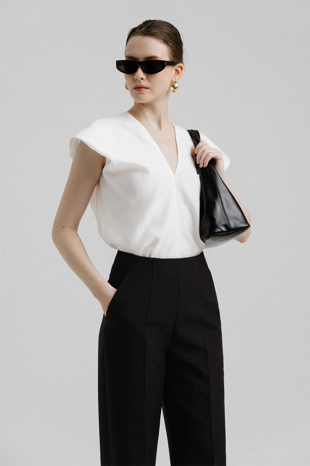 Makayla Straight Cap Sleeved Organza Top - MEAN BLVD