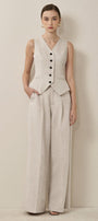 Makenzie Straight Wide Leg Linen Floor Length Pants - MEAN BLVD
