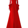Malayah A-line Draped Taffeta Extra Long Length Dress - MEAN BLVD