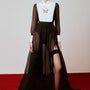 Malef Slit Cuff Sleeved Organza Cotton Floor Length Dress - MEAN BLVD