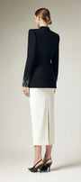 Marcela Pencil Back Slit Crepe Calf Length Skirt - MEAN BLVD