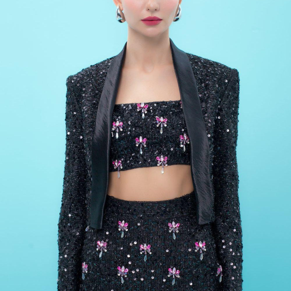 Marceline Cropped Long Sleeved Burlap Jacket - MEAN BLVD