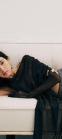 Maren Asymmetric See-Through Chiffon Cape - MEAN BLVD