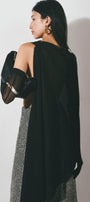 Maren Asymmetric See-Through Chiffon Cape - MEAN BLVD