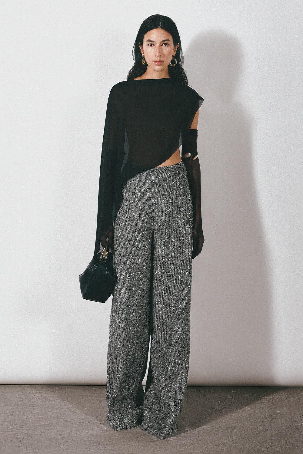 Maren Asymmetric See-Through Chiffon Cape - MEAN BLVD