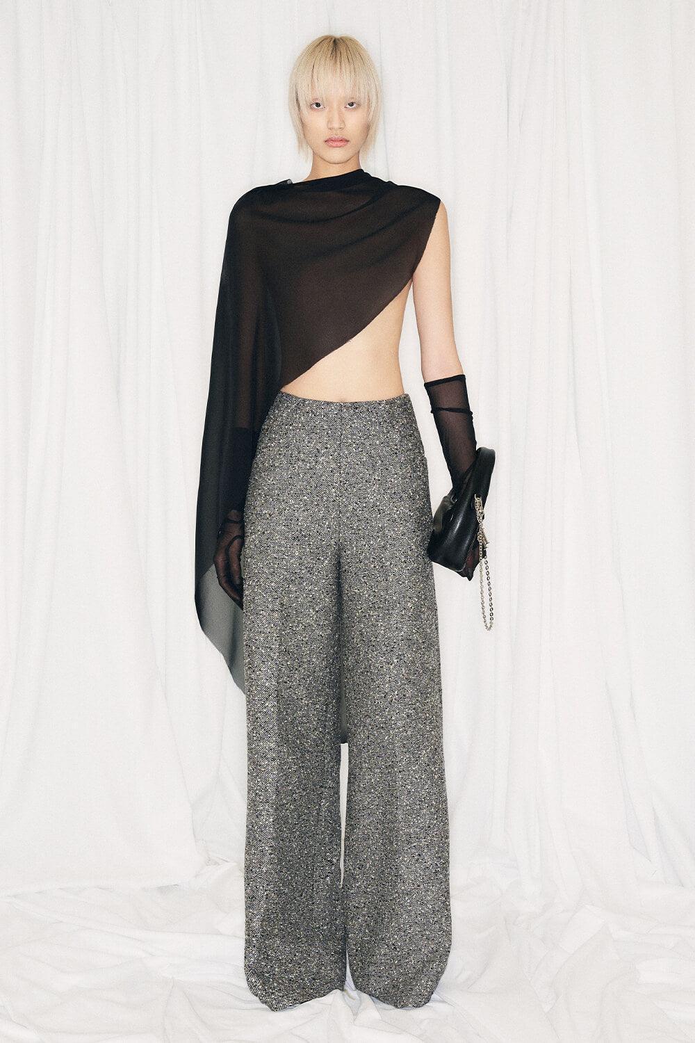 Maren Asymmetric See-Through Chiffon Cape - MEAN BLVD