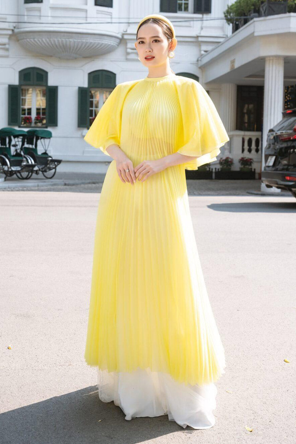 Margaret Tunic Pleated Organza Long Length Ao Dai Set