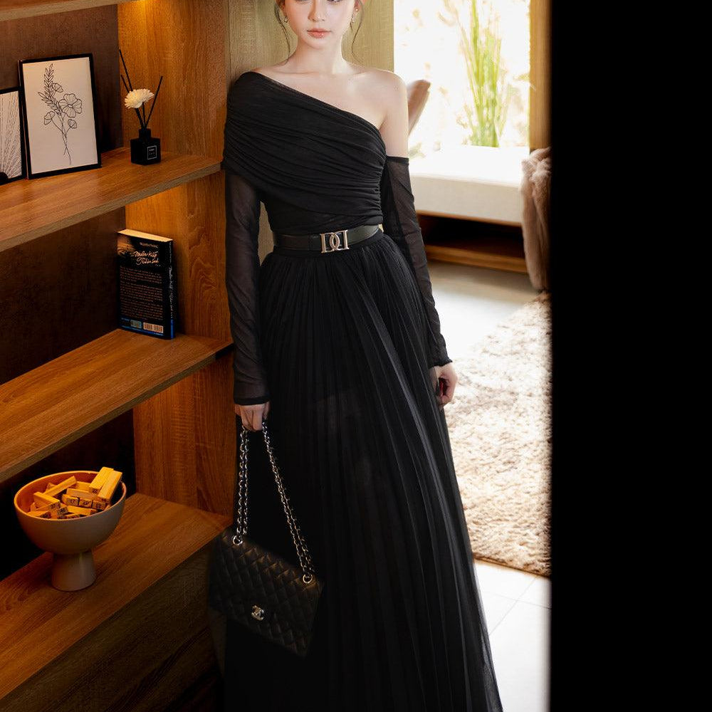 Margot Bodycon One Shoulder Mesh Spandex Top - MEAN BLVD