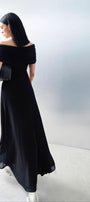 Margot Drop Waist Off-Shoulder Knit Ankle Length Dress - MEAN BLVD