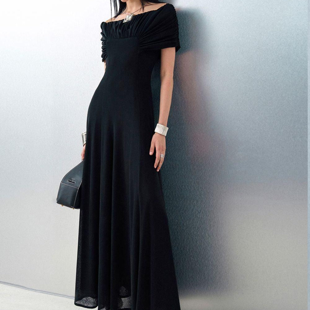 Margot Drop Waist Off-Shoulder Knit Ankle Length Dress - MEAN BLVD