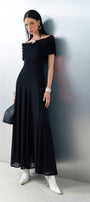 Margot Drop Waist Off-Shoulder Knit Ankle Length Dress - MEAN BLVD