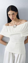 Margot Hourglass Off-Shoulder Knit Shirt - MEAN BLVD