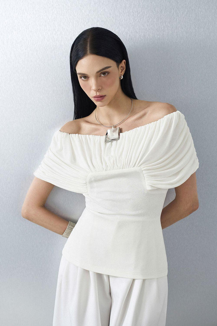 Margot Hourglass Off-Shoulder Knit Shirt - MEAN BLVD