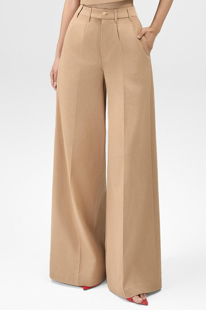 Margot Straight Side Pocket Taffeta Floor Length Pants - MEAN BLVD