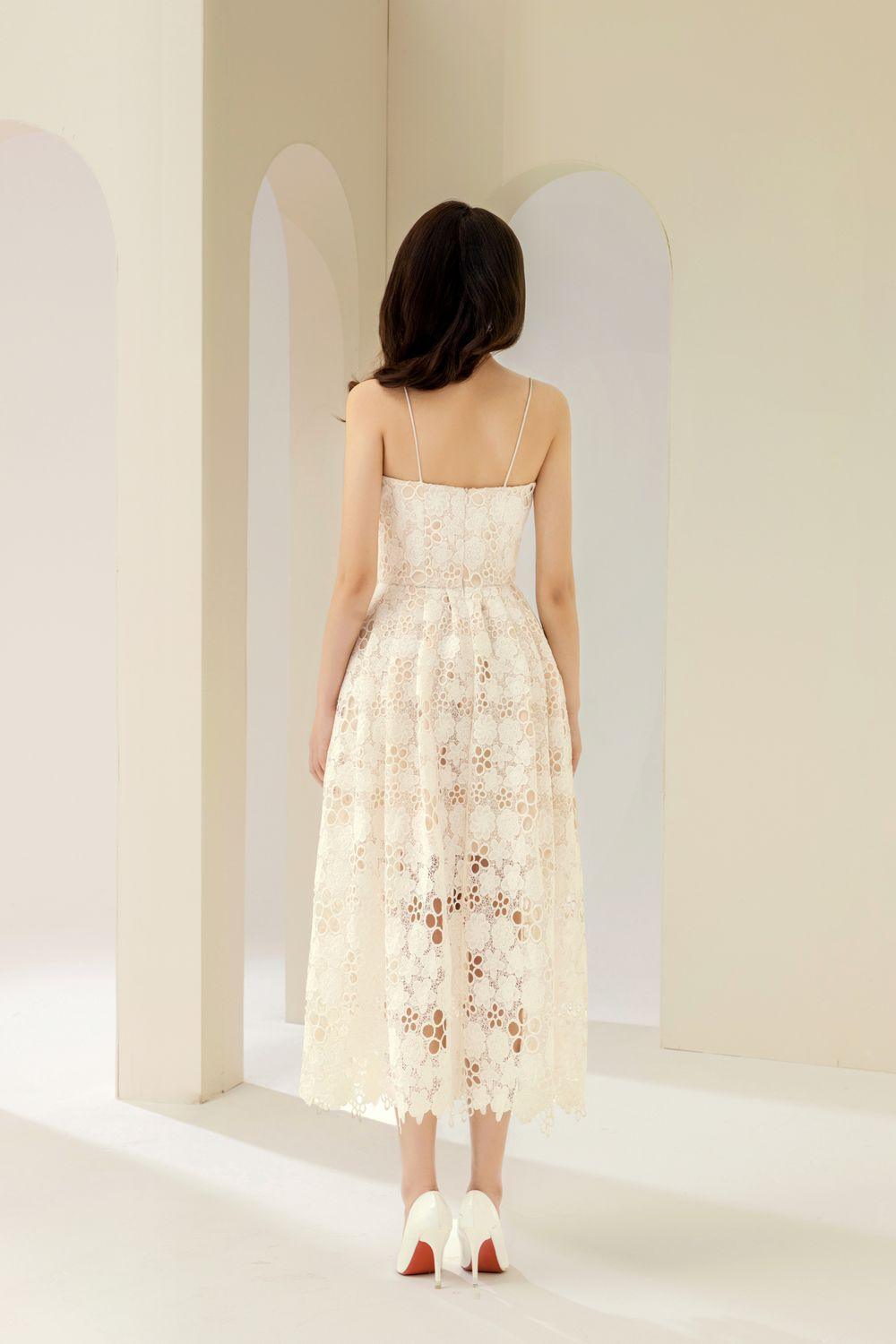 Maria A-line Sleeveless Lace Midi Dress - MEAN BLVD