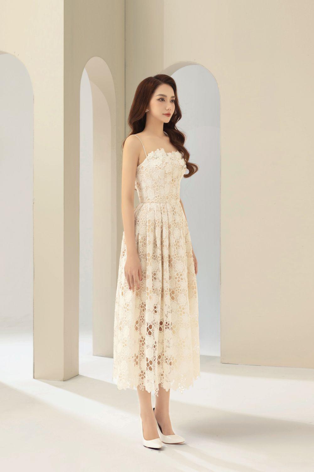 Maria A-line Sleeveless Lace Midi Dress - MEAN BLVD