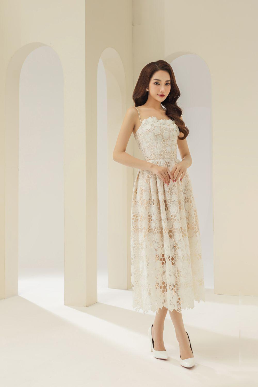 Women's Maria A-line Sleeveless Lace Midi Dress S/M/L/XL Nude MEAN BLVD Customize / Nude Women's Maria A-line Sleeveless Lace Midi Dress S/M/L/XL Nude MEAN BLVD Customize / Nude