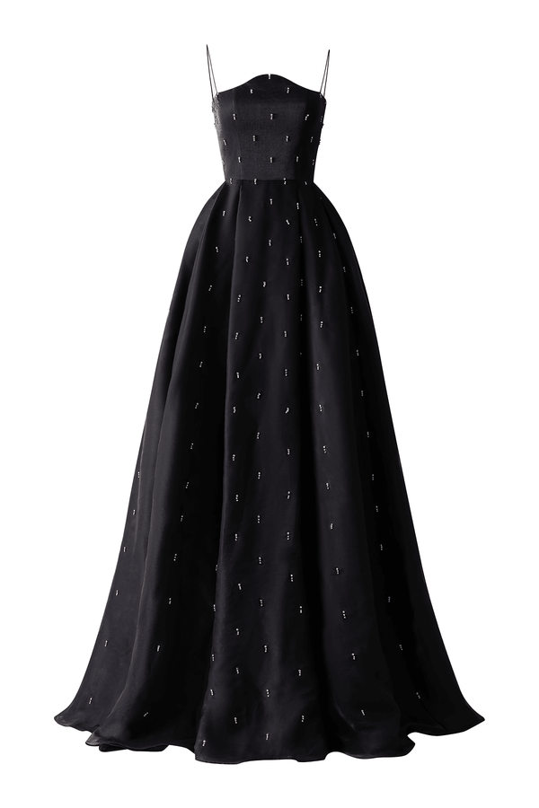 Maria Ball Gown Spaghetti Strap Voile Floor Length Dress - MEAN BLVD