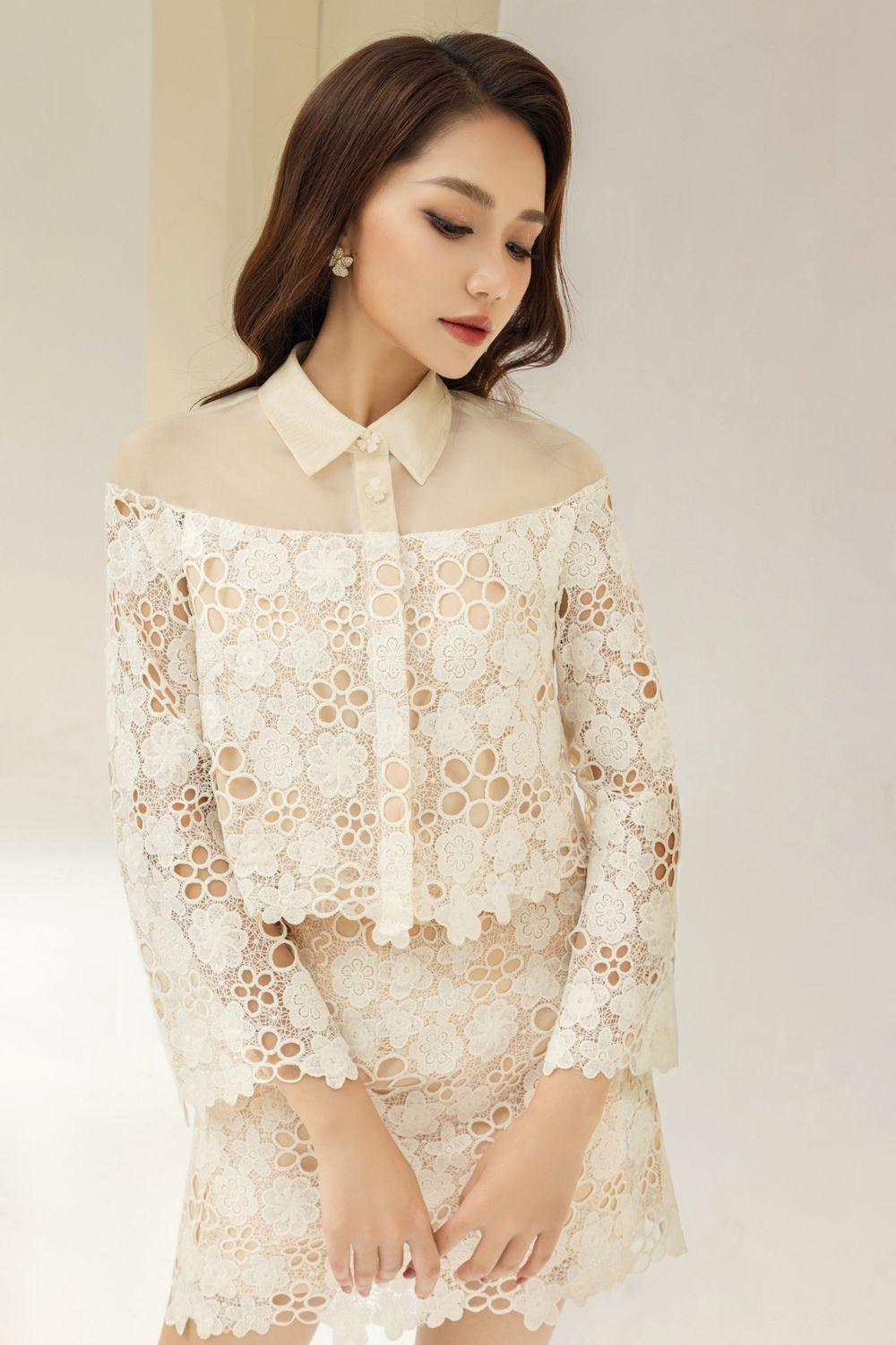 Maria Cropped Collared Neck Lace Shirt | MEAN BLVD