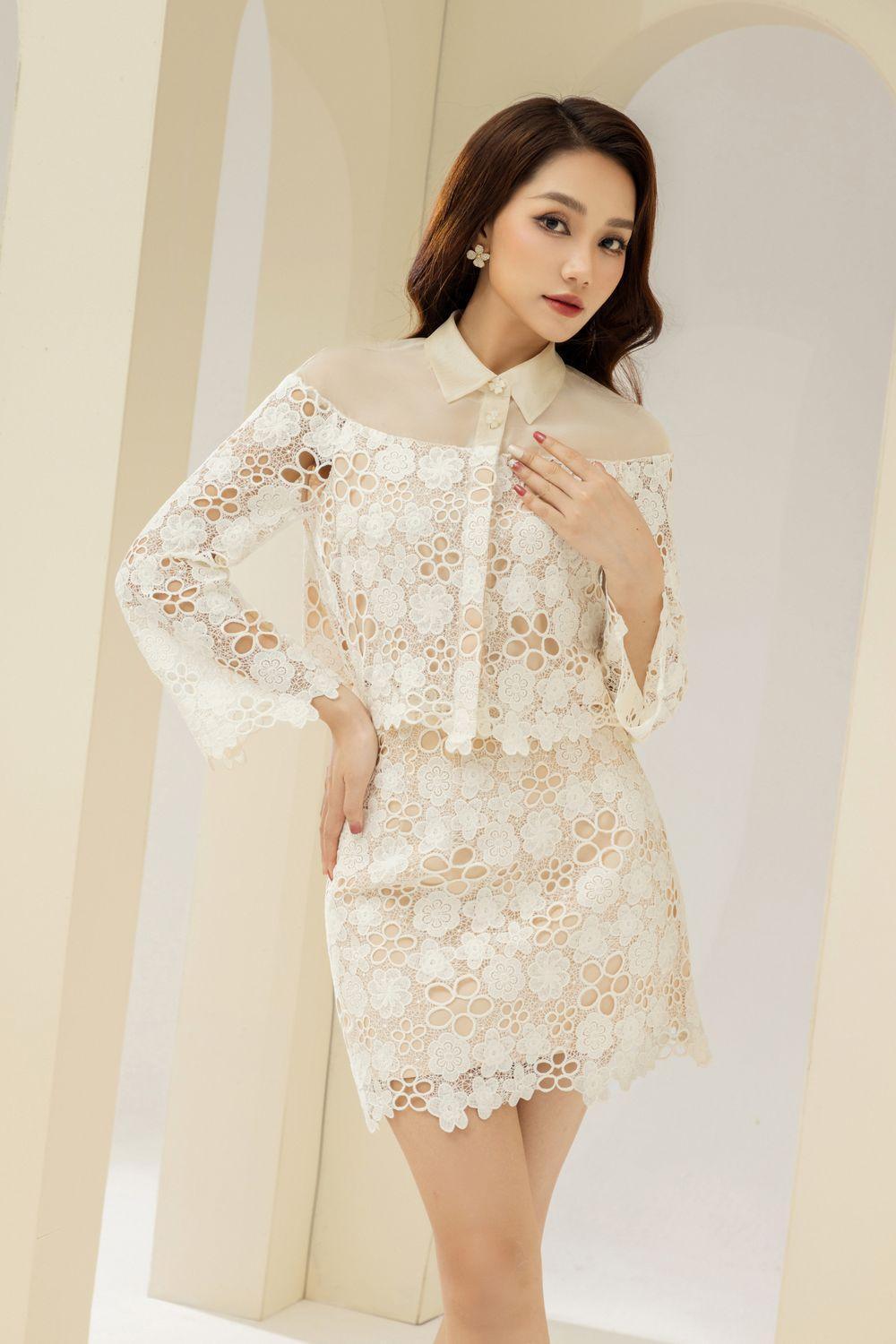 Maria Cropped Collared Neck Lace Shirt - MEAN BLVD