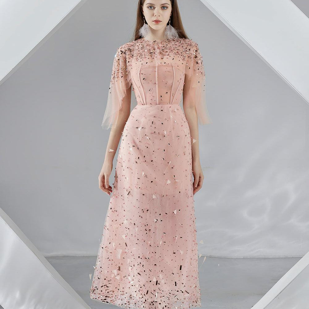 Mariam Straight Flare Sleeved Organza Midi Dress - MEAN BLVD