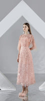 Mariam Straight Flare Sleeved Organza Midi Dress - MEAN BLVD
