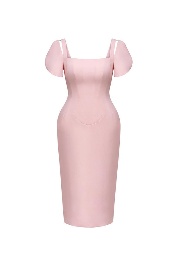 Marianne Pegged Puffy Sleeved Polycotton Midi Dress - MEAN BLVD