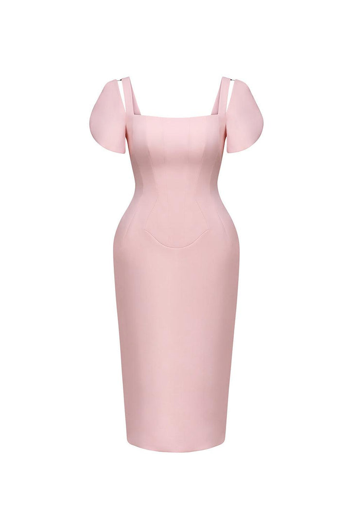 Marianne Pegged Puffy Sleeved Polycotton Midi Dress - MEAN BLVD