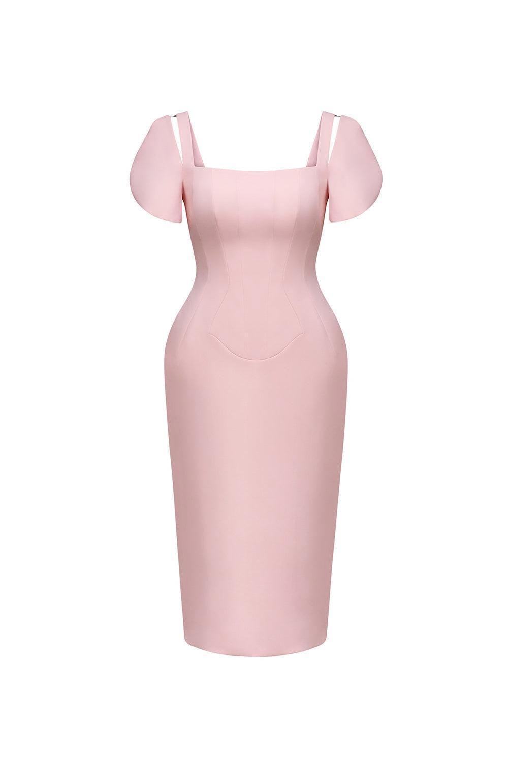 Marianne Pegged Puffy Sleeved Polycotton Midi Dress - MEAN BLVD