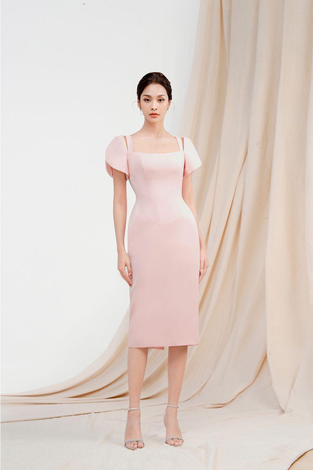 Marianne Pegged Puffy Sleeved Polycotton Midi Dress - MEAN BLVD