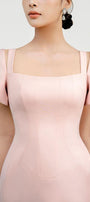 Marianne Pegged Puffy Sleeved Polycotton Midi Dress - MEAN BLVD