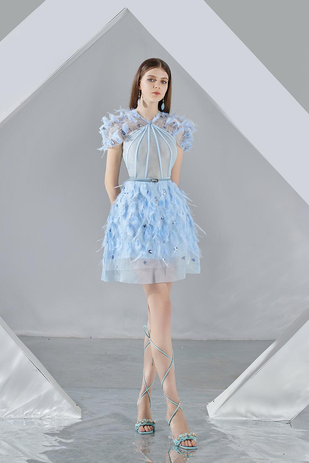 organza mini dress Bon Bon Tiered White 2.2 lbs / 1 kg En Saison Floral Print Organza