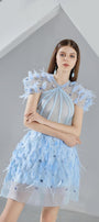 Marilyn A-line Short Sleeved Organza Mini Dress - MEAN BLVD